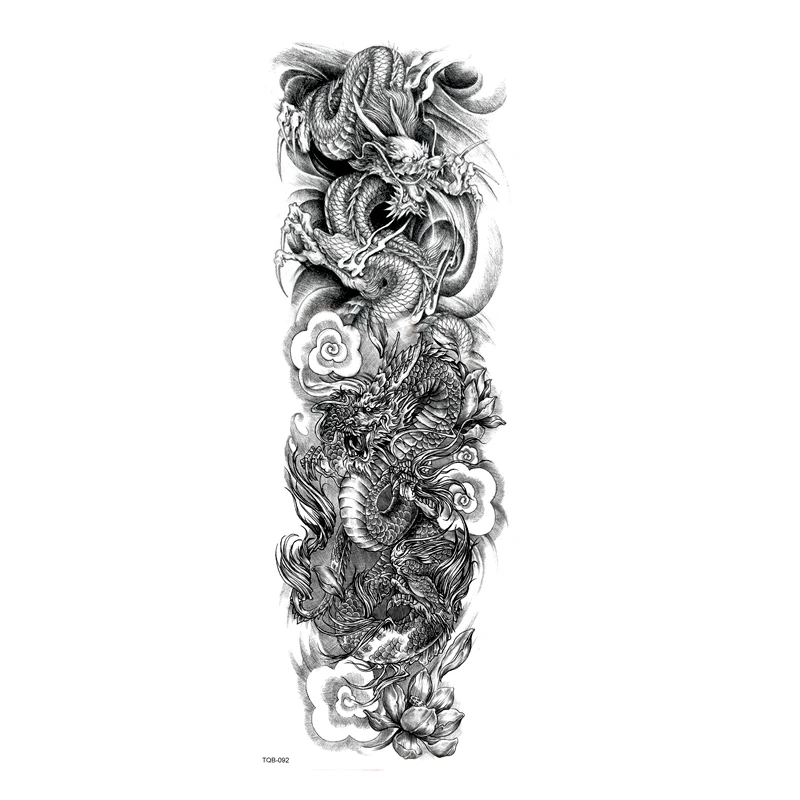 

Dragon King Waterproof Temporary Tattoos Men Tattoo Full Arm Sleeves Kit Tattoo Temporary Tattoos Sleeves Fake Tatoo