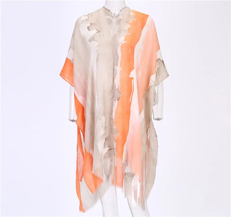 

New printed chiffon beach blouse bikini jacket swimsuit jacket
