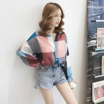 

COIGARSAM Full Sleeve Loose New Women shirts Milky White 8015