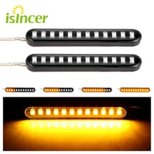 2 pièces 12 LED Moto Signal lumières séquentiel eau coulant Mini bandes Moto voiture bandes Led clignotant clignotant lumières