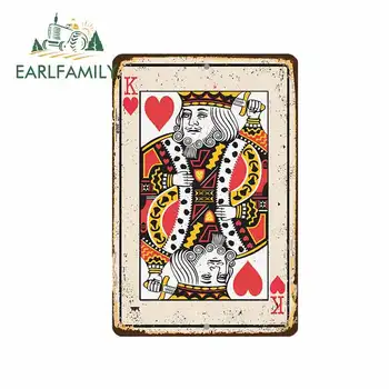 

EARLFAMILY 13cm x 8.7cm for King of Hearts Metal Sign Car Bumper Window Stickers Vinyl Car Stickers Personality Decals