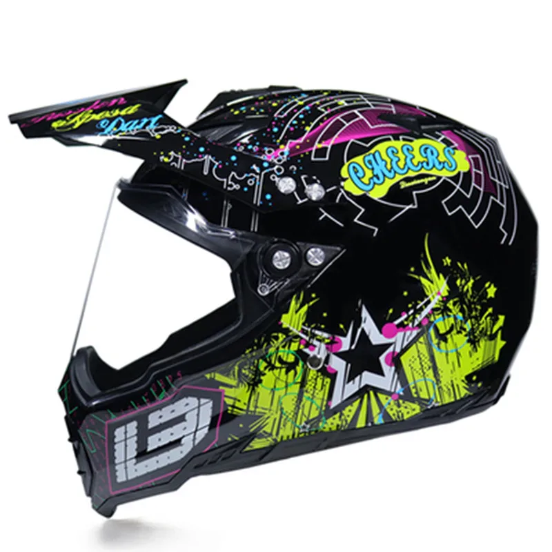 Шлем moto cross ORZ128 moto rcycle гоночный шлем внедорожный шлем дорожный шлем двойного назначения Полнолицевой шлем, мотоциклетный шлем - Цвет: Design 11