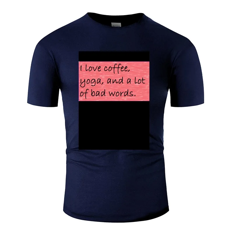 Винтажная футболка с надписью I Love coffee Yoga и A Lot Of Bad Words Мужская круглым вырезом S-5xl