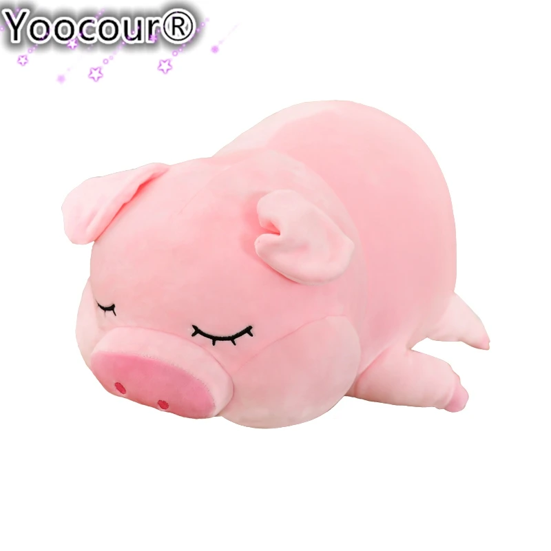 Милая плюшевая кукла-свинья, лежащая плюшевая поросенок игрушка ...