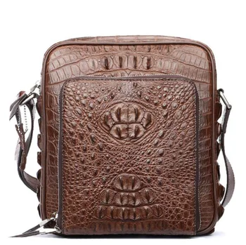 

YILUNXI Crocodile leather men's bag Genuine leather men's high-end cross-body bag Luxury Crocodile Belly Shoulder Bags