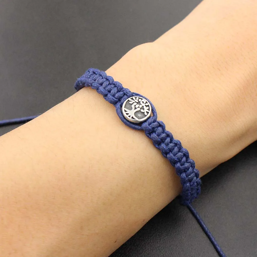 Friendship Tree Of Life Stainless Steel Charm Bracelet Braid Bracelets