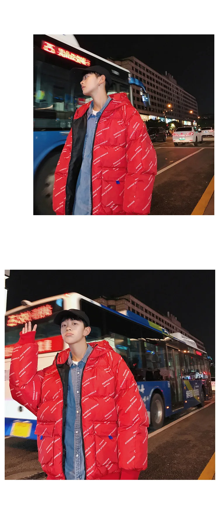 Liketkit, мужские зимние парки,, Мужское пальто с буквенным принтом, толстое, с капюшоном, в стиле хип-хоп, корейские пары, Harajuku, ветровка