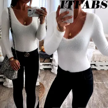 

Women Fleece Long Sleeve Romper Bodysuit Autumn Spring Stretch O Neck Slim Fit Solid White Bodysuits Playsuits