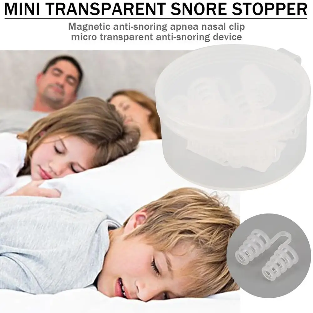 

4pcs Healthy Sleeping Aid Equipment Stop Snoring Magnetic Anti Snore Apnea Nose Clip Mini Transparent Anti-Snoring Device