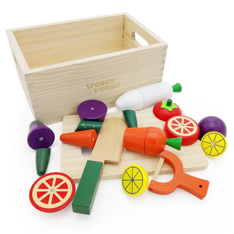 

Woody Puddy Magnetic & Vegetable Fruit Cut Children Play House Model Educational Toy