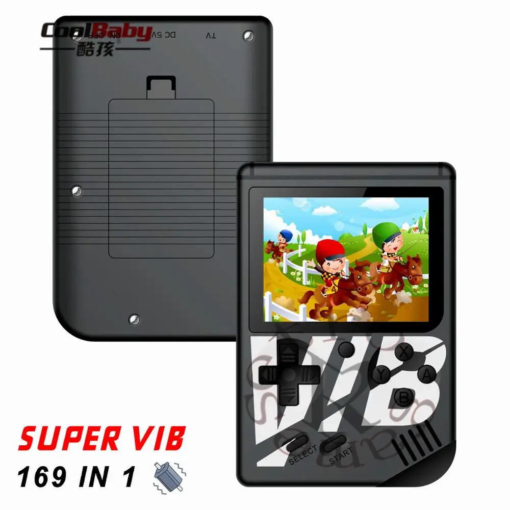 

8Bit 3'' Mini Portable Super VIB Vibration Retro Video Game console Handheld Game Players Built-in 169 Classic Games with TV Out
