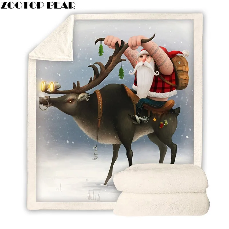 

Fleece Sherpa Blanket Fashion Throw Blanket 2019 New Year Gift Christmas For Adults Children Travel Office Bedding Drop Ship