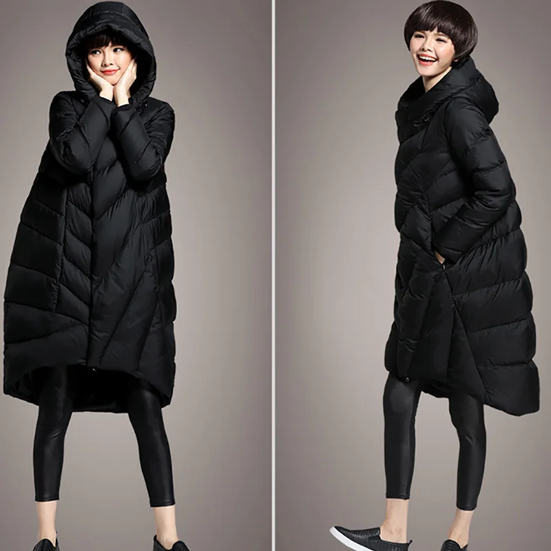 

ultra light hooded, Winter, long, women's, plus size, down jacket, parka,