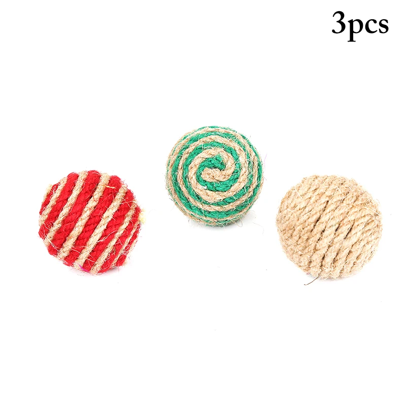 

3pcs Cute Funny Cat Toys Jute Rope Ball Cat Toy Ball Creative Colorful Interactive for Cats Kitten Cat Chew Toy Dropshipping