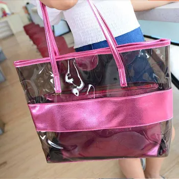 

Special summer new PVC beach bag Korean style fashion transparent candy color shoulder bag bunny bag