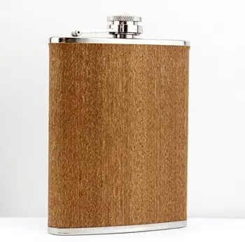 

20pcs Creative 8 Oz Stainless Steel Hip Flask Wooden Whiskey Wine Bottle Retro Alcohol Pocket Flagon With Box For Gifts SN2853