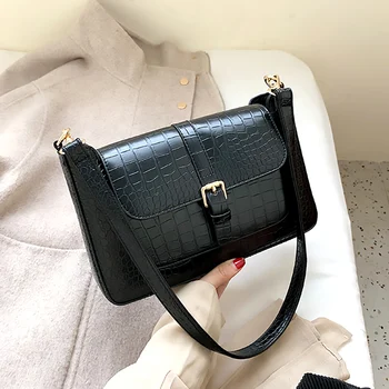 

Luxury Handbags Women Bags Designer Shoulder Bag Lady Classic Crocodile Pattern Crossbody Bag for Women 2019 Small Flap Handbag