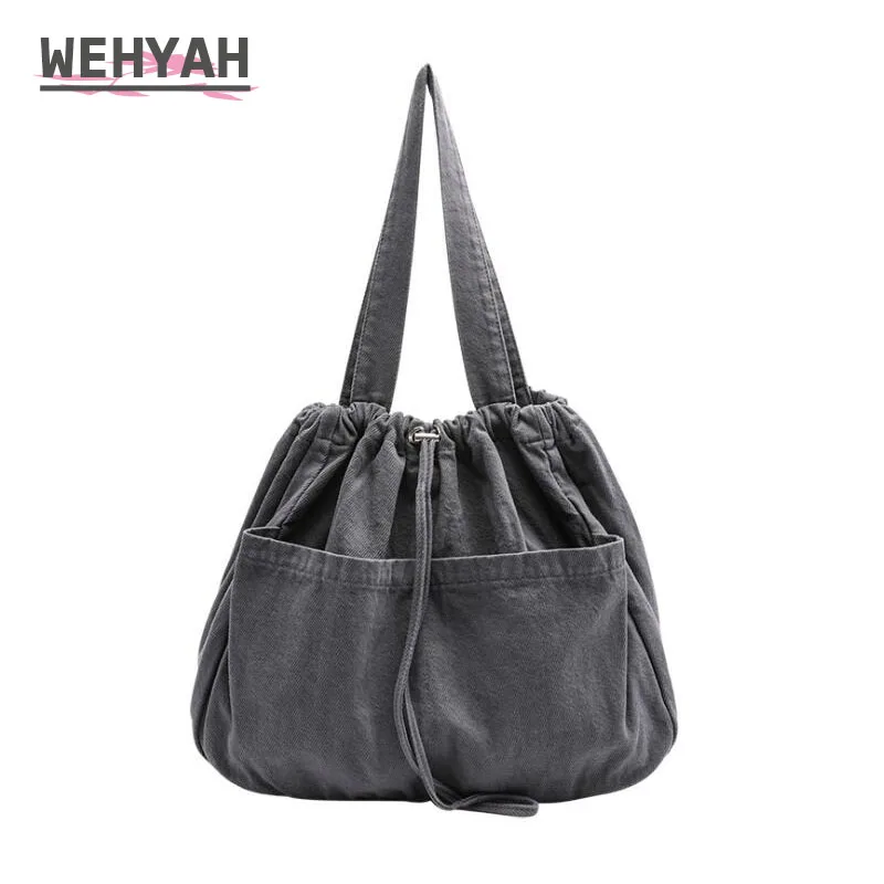 

Wehyah Nylon Beam Bag Shopping bag Ladies Hand Tote Bags for Woman Totes Clutch Bag Drawstring Casual Luxury Women Handbag ZY025