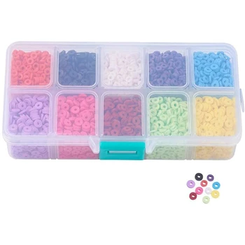 

Environmentally Friendly Handmade Polymer Clay Beads Disc Beads Black Stone Beads Bracelet Beads Making DIY Crafts