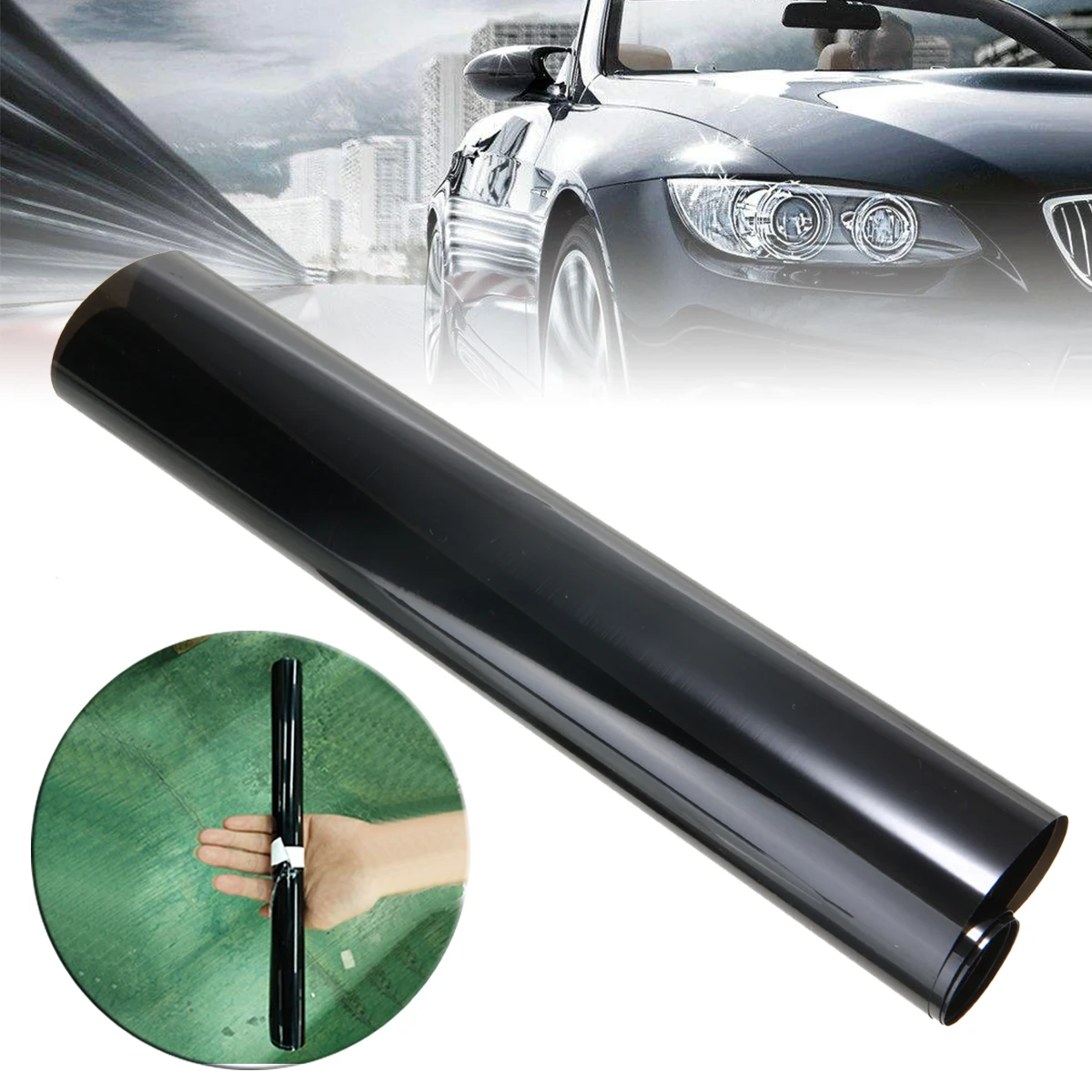 

Mayitr 1pc Dark Black Vinyl Sticker Car Styling Headlight Light Tint Smoke Film Sheet Stickers 60x30CM for Car DIY Decoration