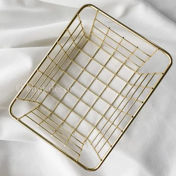 

Gold storage basket. Basket for the bathroom, basket for the kitchen, basket for cosmetics.
