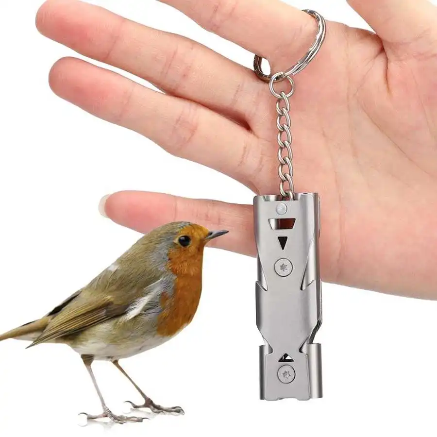 Bird Training Tool Metal Birds Ultrasonic Training Twotone Whistle