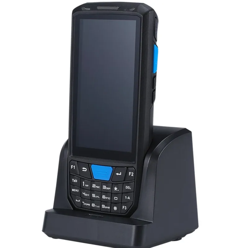 Pda do Laser do Código de Barras do Nfc qr do Terminal de Dados Pda do Scaner do Código de Barras de Android 8.1 com Estação de Acoplamento Varredor Portátil Móvel Industrial