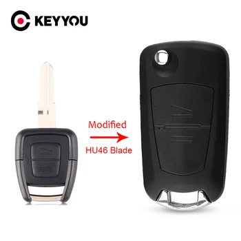 

KEYYOU For Vauxhall Opel Corsa Astra Kadett Monza Montana 2 Button Flip Folding Key Remote Shell Case No LOGO Free Shipping