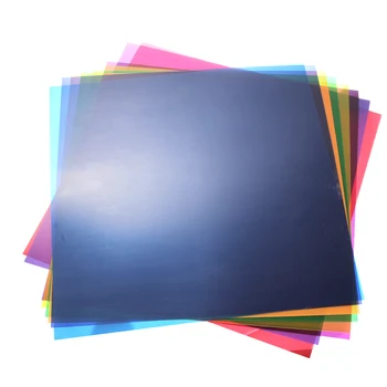 

12"x12"/30x30cm Transparent Lighting Filter Gel Correction Sheets for Video Camera Studio Strobe Flash Light 8 Colors