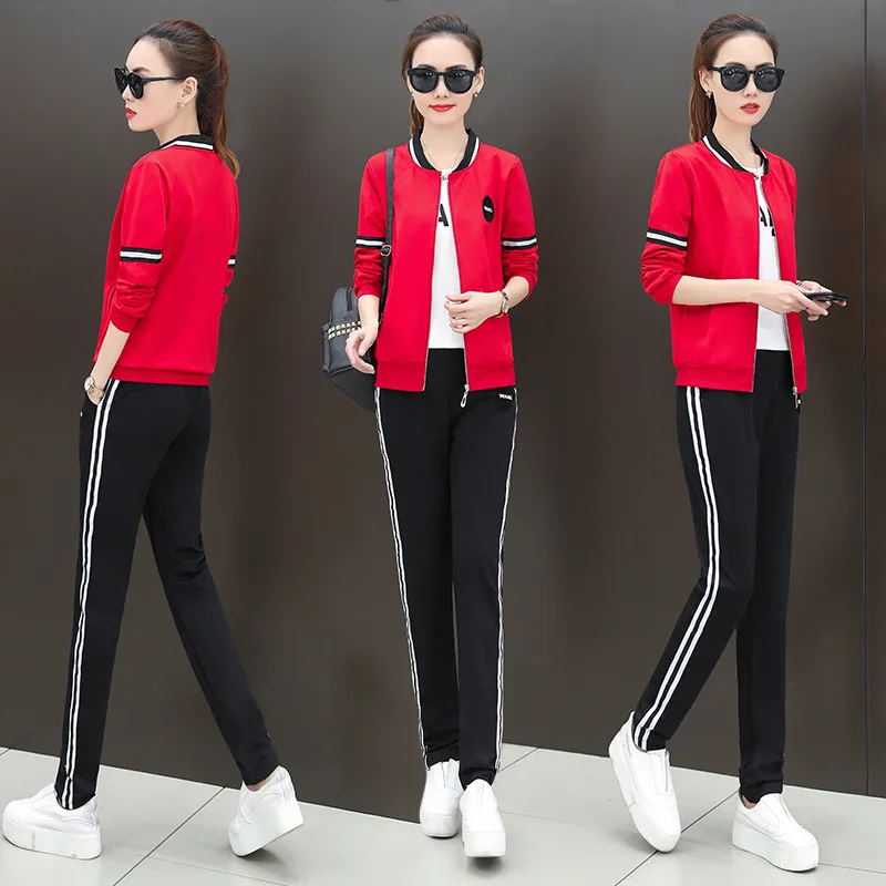 

Sports Clothing WOMEN'S Suit Summer Two-Piece Set Spring And Autumn New Style 2019 Fashion WOMEN'S Dress Slim Fit Casual Sweatsh