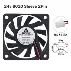 Gdstime – ventilateur de refroidissement pour boîtier, 24V DC, 2 broches 6010S, 6CM, 60mm x 10mm, 6010S, 1 pièce 