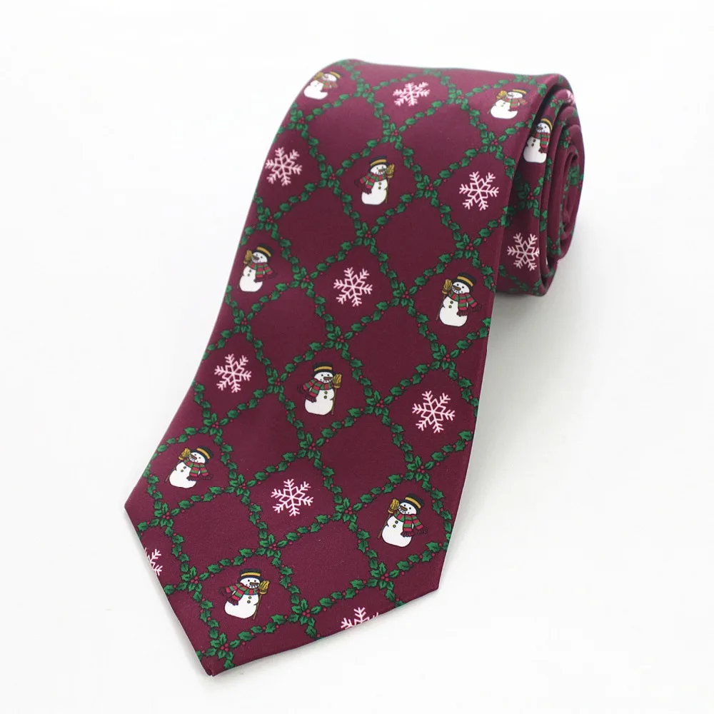 RBOCOTT рождественские галстуки Красный хорошее качество галстук с рисунком 9 см Новинка Санта Клаус Зеленая елка праздничный галстук для мужчин Рождественский подарок