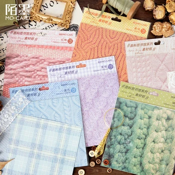

16 pcs/lot Fabric Library Series Material paper Decorative Scrapbooking Label Diary Stationery Album Salt retro lattice paper