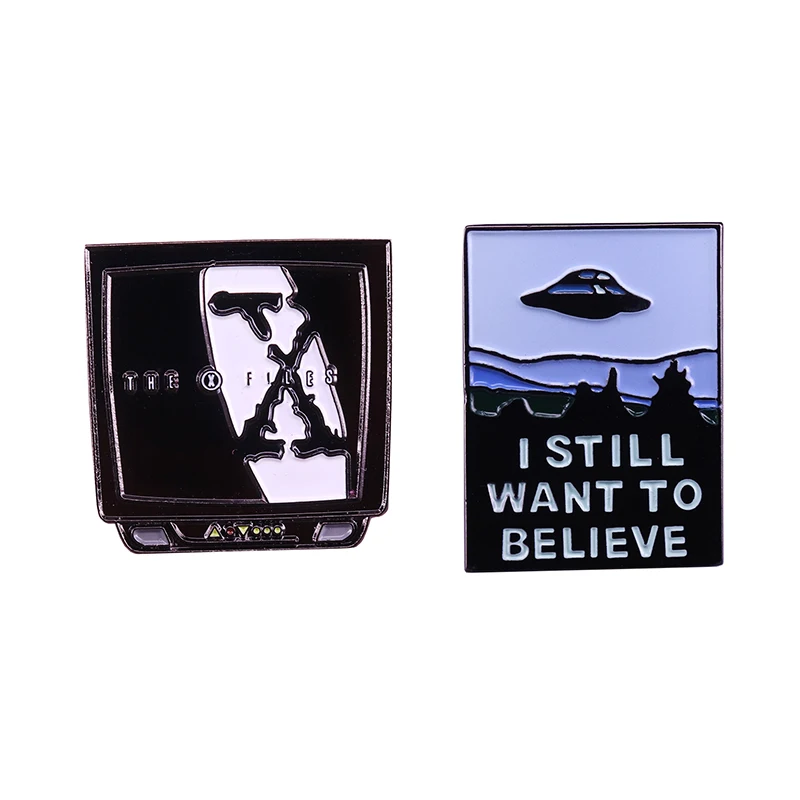 The X Files I Ancora Want To Believe Ufo Porta Indietro La Serie Tv Di Problemi Parastici Del Distintivo Della Spilla Smaltata Di Grossisti