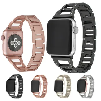 

For iWatch Stainless Steel Belt with Rhinestone Apple Watch 3 Apple Watch 44mm Band Apple Watch Bands 42mm