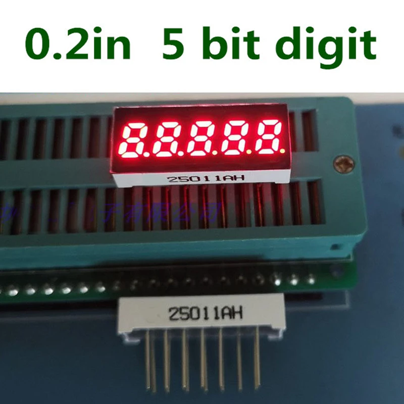 5 Bit 7 Segment RED LED Display 0.2 inch Digital Tube Plastic Metal Common ANODE(Nixie tube)