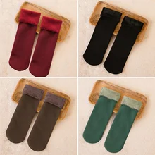 Зимние женские носки; бархатные Утепленные зимние носки для женщин; повседневные домашние теплые короткие носки-Тапочки