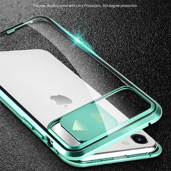 

Magnetic Metal Glass Slide Camera Protection Case For iPhone 11 Pro Max Case Shockproof Aluminum Lens Protect Cover Coque Funda