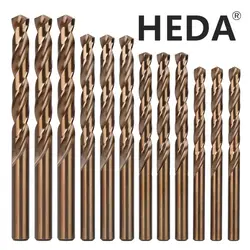 Brocas helicoidales HSS M35 5% de cobalto, sierra de agujero de vástago recto de 1,0 13mm para perforación de Metal plástico de acero inoxidable, aluminio, hierro y madera