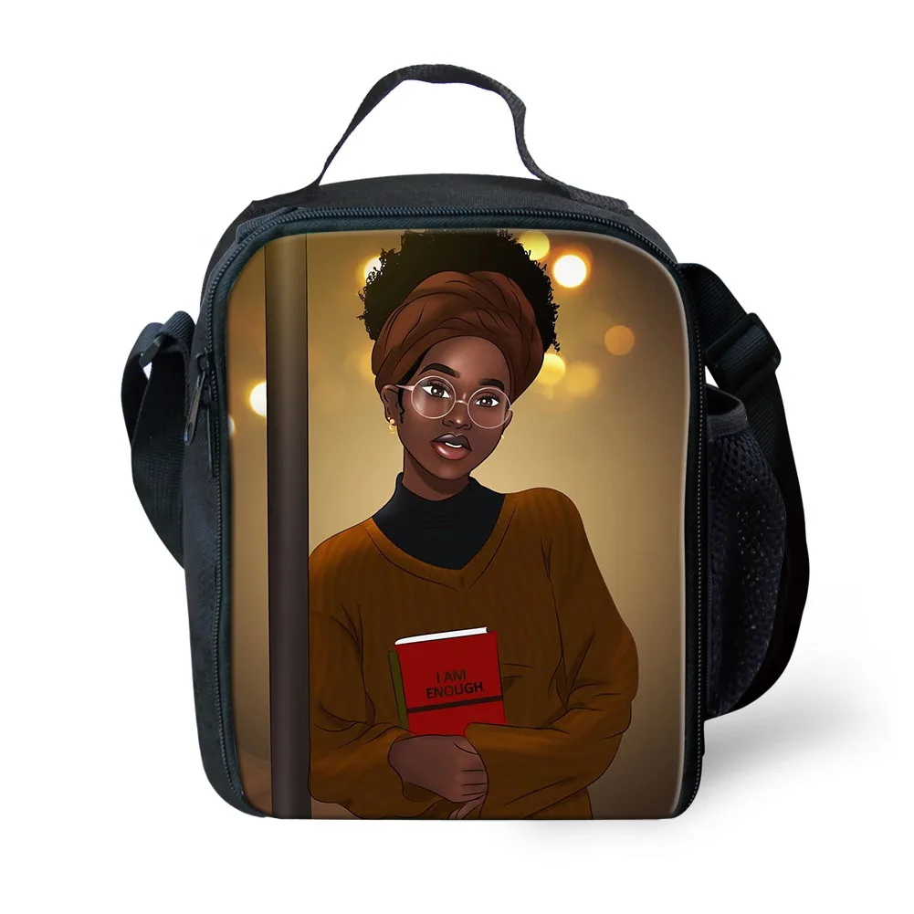 Бесшумные дизайнерские школьные рюкзаки для девочек, черный дизайн, афро-американский женский школьный рюкзак с принтом для детей, 3 шт./компл., консервативный рюкзак для книг, Детская сумка - Цвет: YQ4062G
