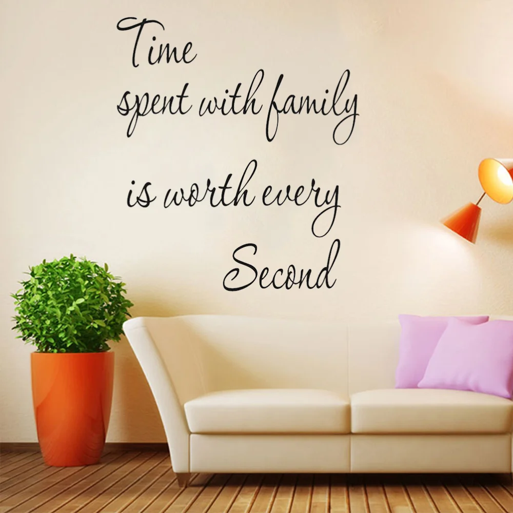 Time Spent with Family is Worth Every Second Wall Stickers Removable Art DIY Sticker Home Decal | Обустройство дома