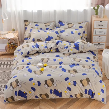 

BEST.WENSD Quality Printed Clap Hands Comforter Bedding Sets Duver Cover Flat Sheet Pillow Case Cartoon Cute Bed jogo de cama
