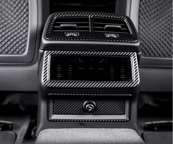 

Car Styling Rear Air Outlet Frame Decoration Cover Trim For Audi A6 C8 2019 Carbon Fiber Color Storage Box Panel Decals