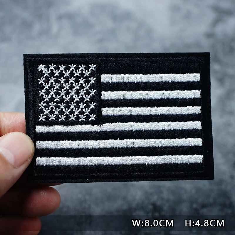 National Flag Patches Embroidery For T-Shirt Iron On Appliques Clothes Jeans Stickers Badges Country The Stars And Stripes