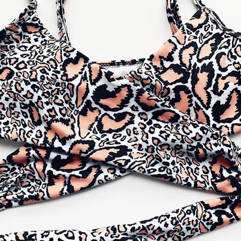 

2pcs Women's Bikini Sets Sexy Summer Beach Leopard Print Bikini Fashion Hawaii Holiday Vacation Bra Tankini Swimsuit Swimwear