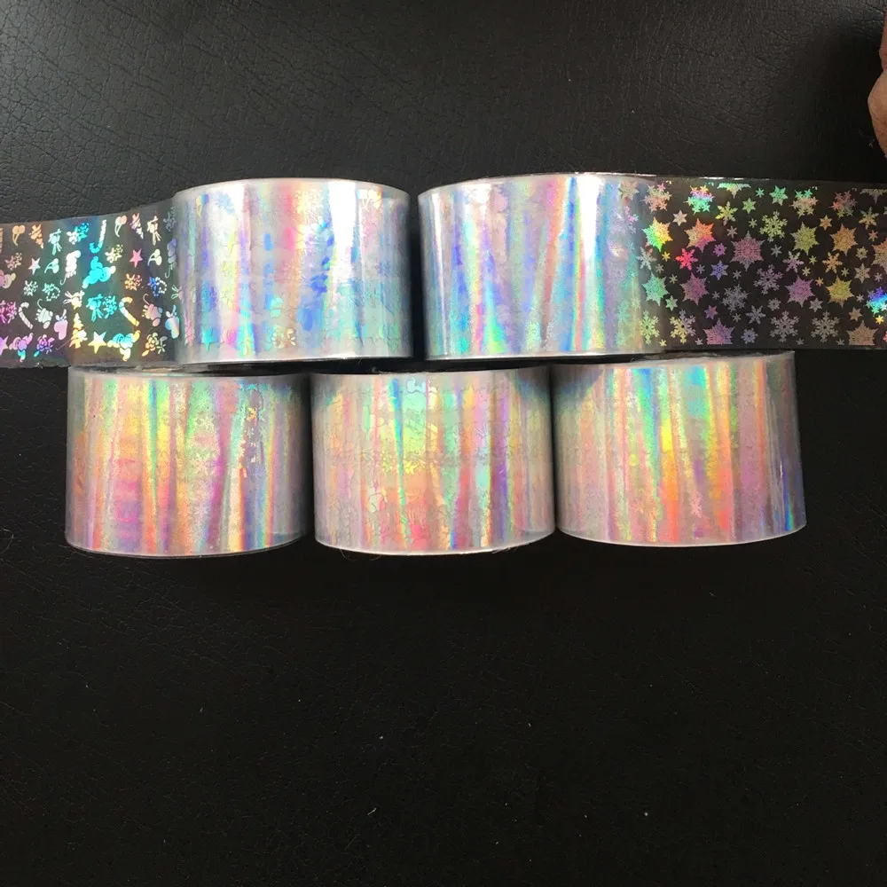 16 рулонов рождественского дизайна ногтей переводные наклейки из фольги прозрачные снежинки цветочные обертки Наклейка 3D Слайдеры для украшения ногтей