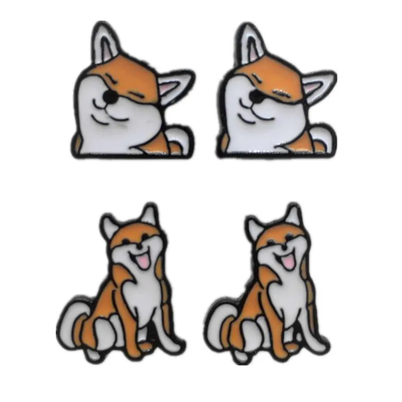 Собака Сиба-ину Хаски Мода Аниме Сережка с героями мультфильмов милые серьги-гвоздики с животными женские девочки детские ювелирные изделия подарок