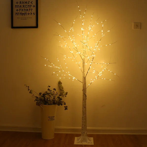 Светодиодный светильник на елку с подсветкой, рождественское моделирование, елочные огни, огни на елку розы, украшение для дома, елочные огни - Испускаемый цвет: Warm Light