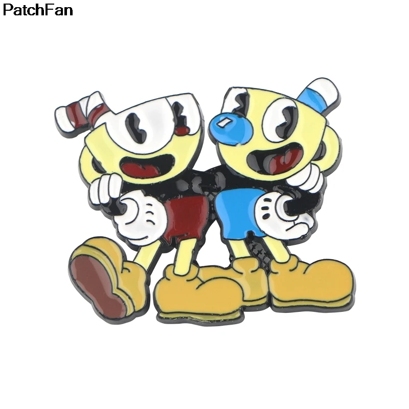 20 шт./лот Patchfan Cuphead игра цинк булавка para рюкзак Одежда металлическая медаль для сумки рубашки шляпы значки броши для мужчин и женщин A2551