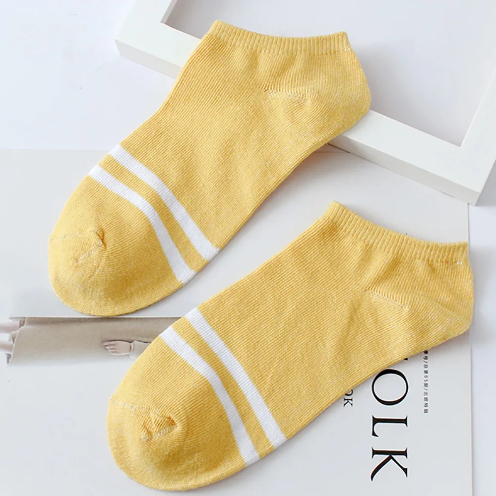 

1Pair Unisex Comfortable Stripe Cotton Socks Woman Slippers Short Ankle Socks in Five Colour High Quality New Fashion #0236